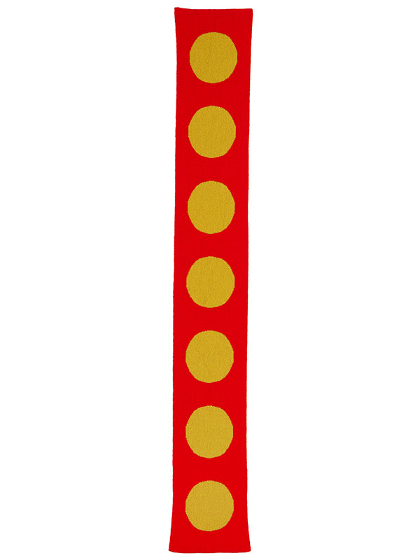 Small Spot Scarf Scarlet & Turmeric-Small Scarves & Neckerchiefs-Jo Gordon-Small Spot Scarf Scarlet & Turmeric-100% Lambswool-Small Scarf