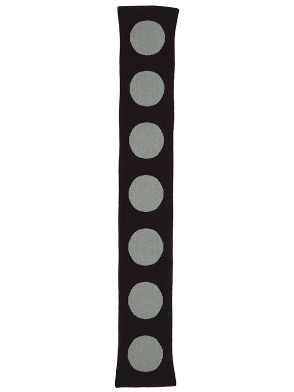 Small Spot Scarf Black & Kintyre-Small Scarves & Neckerchiefs-Jo Gordon-Small Spot Scarf Black & Kintyre-100% Lambswool-Small Scarf