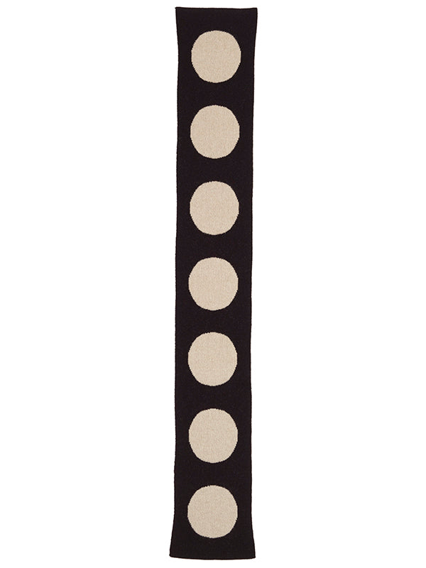 Small Spot Scarf Black & Oatmeal-Small Scarves & Neckerchiefs-Jo Gordon-Small Spot Scarf Black & Oatmeal-100% Lambswool-Small Scarf