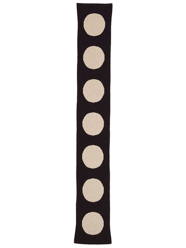 Small Spot Scarf Black & Oatmeal-Small Scarves & Neckerchiefs-Jo Gordon-Small Spot Scarf Black & Oatmeal-100% Lambswool-Small Scarf