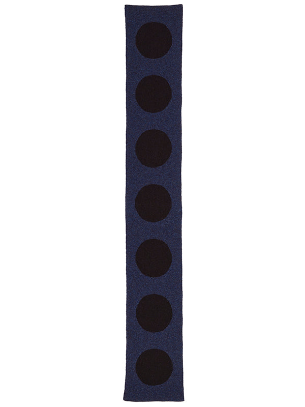 Small Spot Scarf Cosmos & Black-Small Scarves & Neckerchiefs-Jo Gordon-Small Spot Scarf Black & cosmos dark blue -100% Lambswool-Small Scarf