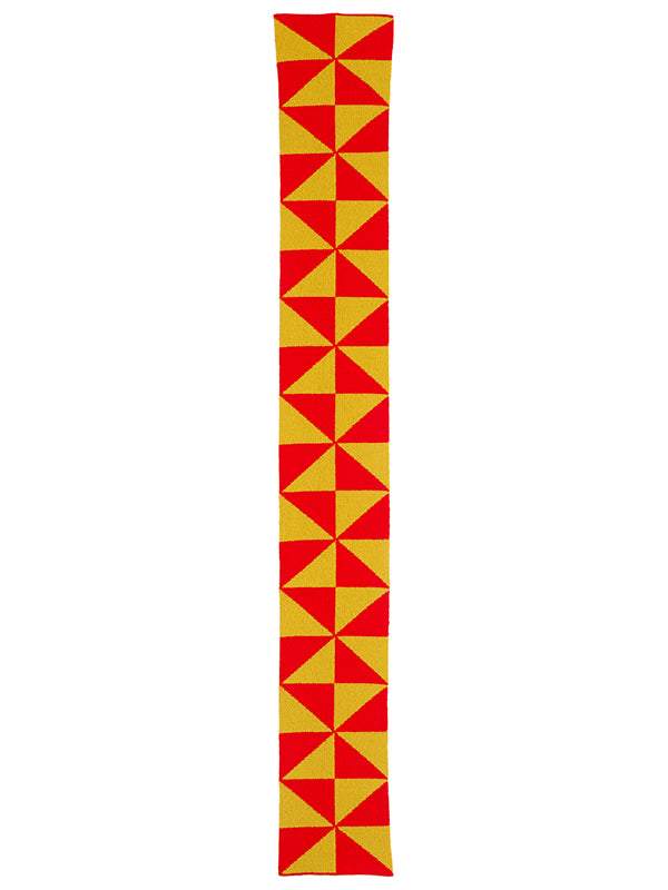 Small Windmill Scarf Scarlet & Turmeric-Small Scarves & Neckerchiefs-Jo Gordon-Small Windmill Scarf Scarlet & Turmeric-100% Lambswool-Small Scarf