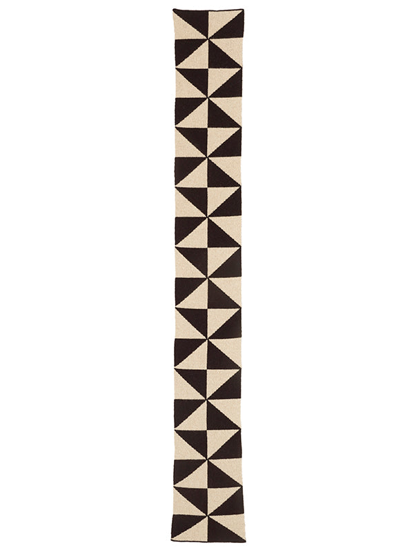 Small Windmill Scarf-Small Scarves & Neckerchiefs-Jo Gordon-Small Windmill Scarf Black & Oatmeal-100% Lambswool-Small Scarf