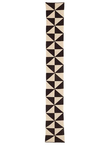 Small Windmill Scarf Black & Oatmeal-Small Scarves & Neckerchiefs-Jo Gordon-Small Windmill Scarf Black & Oatmeal-100% Lambswool-Small Scarf