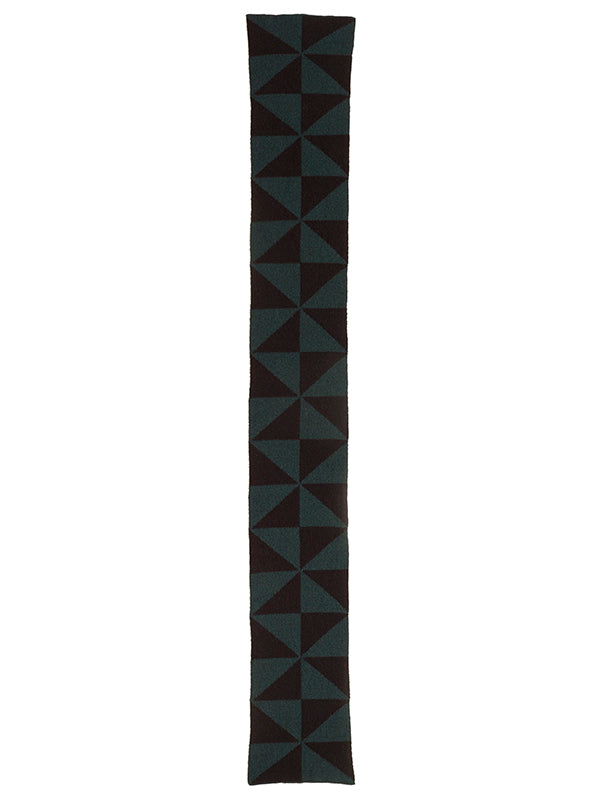 Small Windmill Scarf Tartan Green & Black-Small Scarves & Neckerchiefs-Jo Gordon-Small Windmill Scarf Tartan Green & Black-100% Lambswool-Small Scarf
