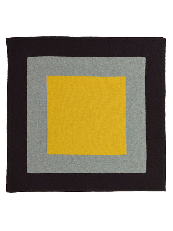 Concentric Squares Neckerchief-Small Scarves & Neckerchiefs-Jo Gordon-Concentric Squares Neckerchief Black-100% Lambswool-Neckerchief