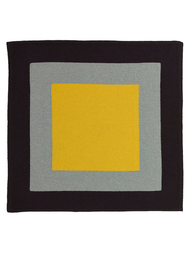 Concentric Squares Neckerchief Black-Small Scarves & Neckerchiefs-Jo Gordon-Concentric Squares Neckerchief Black-100% Lambswool-Neckerchief