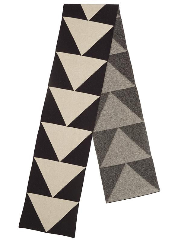 Arrow Scarf Black & Oatmeal-Blanket Scarves-Jo Gordon-Arrow Scarf Black & Oatmeal-scarf-100% Lambswool