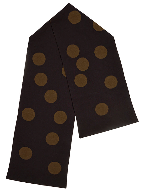 Spot Scarf Black & Military-Blanket Scarves-Jo Gordon-Spot Scarf Black & Military-scarf-100% Lambswool