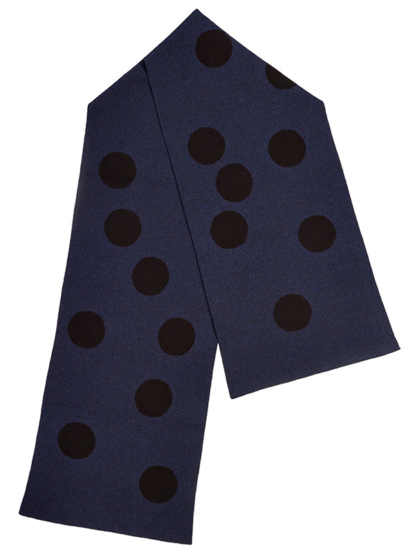 Spot Scarf Cosmos & Black-Blanket Scarves-Jo Gordon-Spot Scarf Cosmos & Black-scarf-100% Lambswool