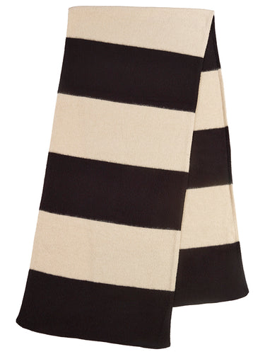 Wide Stripe Brushed Blanket Scarf-Blanket Scarves-Jo Gordon-100% Lambswool-Blanket Scarves