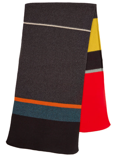 Uneven Stripe Brushed Blanket Scarf-Blanket Scarves-Jo Gordon-100% Lambswool-Blanket Scarves