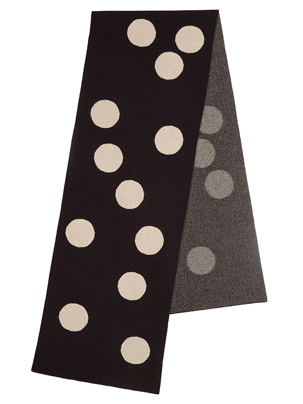 Spot Scarf Black & oatmeal