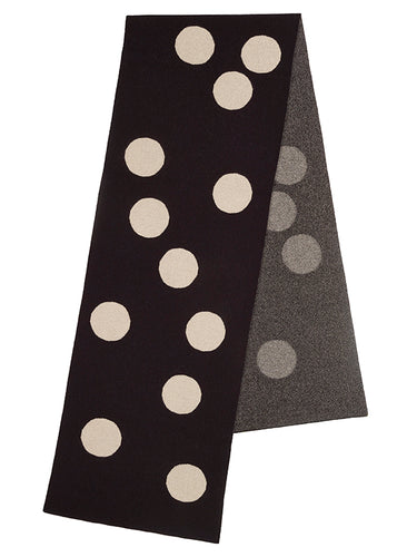 Spot Scarf Black & oatmeal