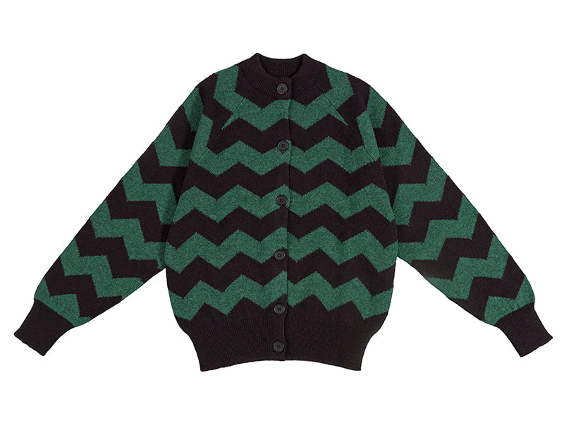 Zigzag Cardigan Black & Cloverleaf