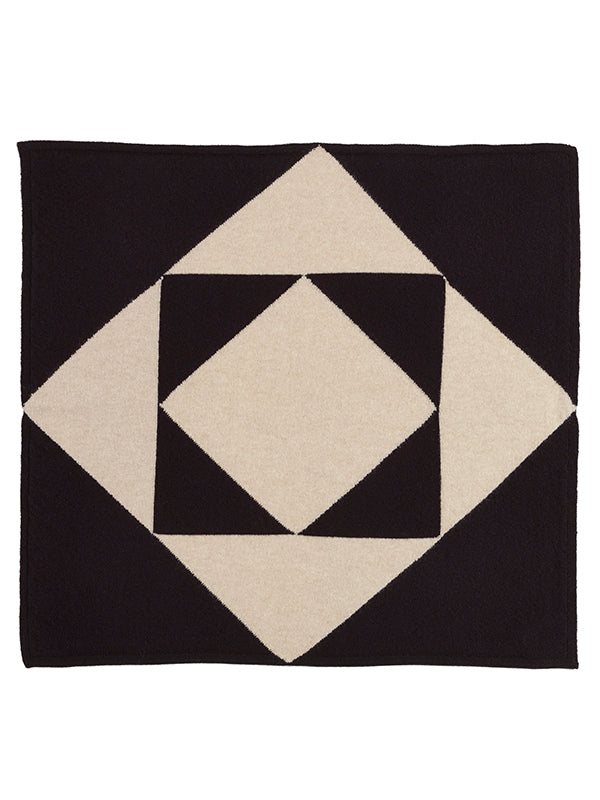 Tile Square Neckerchief Black & Oatmeal