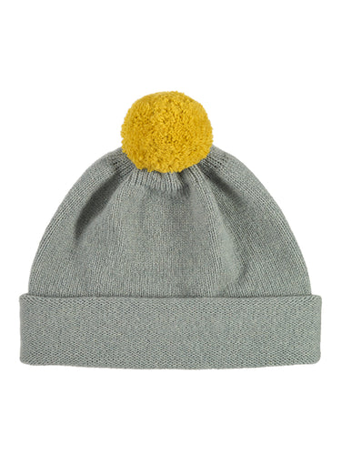 Plain Hat Contrast PomPom Kintyre-Pompom Hats-Jo Gordon-Plain Hat Contrast PomPom Kintyre-Pompom Hat-100% Lambswool