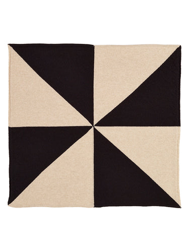 Windmill Square Neckerchief Black-Small Scarves & Neckerchiefs-Jo Gordon-Windmill Square Neckerchief Black-100% Lambswool-Neckerchief