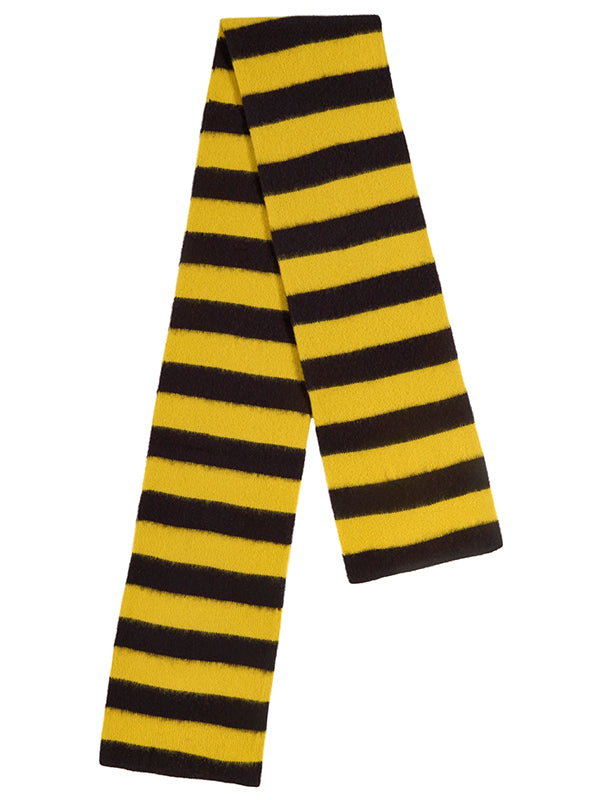 Brushed Wide Stripe Scarf Black & Turmeric-Scarves-Jo Gordon-Brushed Wide Stripe Scarf Black & Turmeric-scarf-100% Lambswool