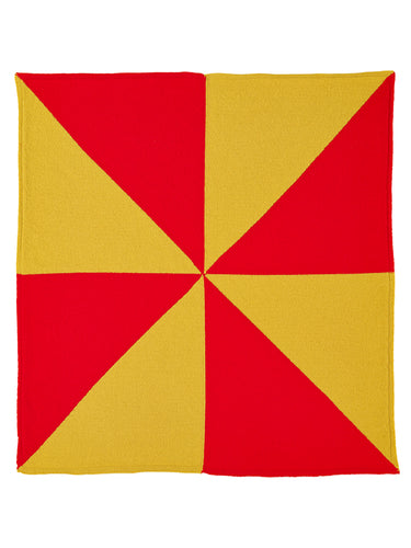 Windmill Square Neckerchief Scarlet-Small Scarves & Neckerchiefs-Jo Gordon-Windmill Square Neckerchief Scarlet-100% Lambswool-Neckerchief