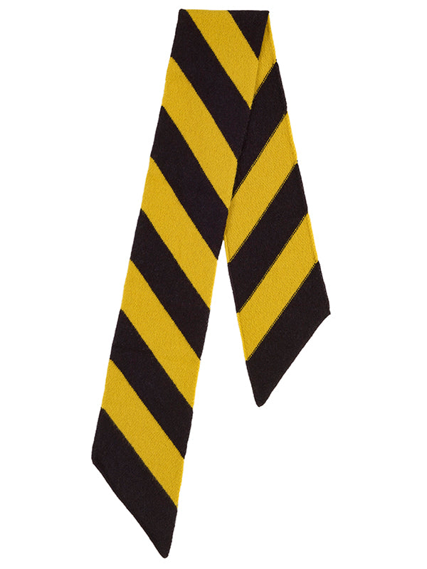 Small Wide Stripe Diagonal Scarf-Small Scarves & Neckerchiefs-Jo Gordon-Small Wide Stripe Diagonal Scarf Black & Turmeric-100% Lambswool-Small Scarf