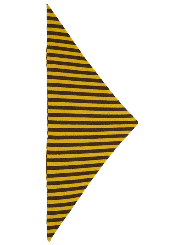 Striped Triangle Neckerchief Military & Turmeric-Small Scarves & Neckerchiefs-Jo Gordon-Striped Triangle Neckerchief Military & Turmeric-100% Lambswool-Neckerchief