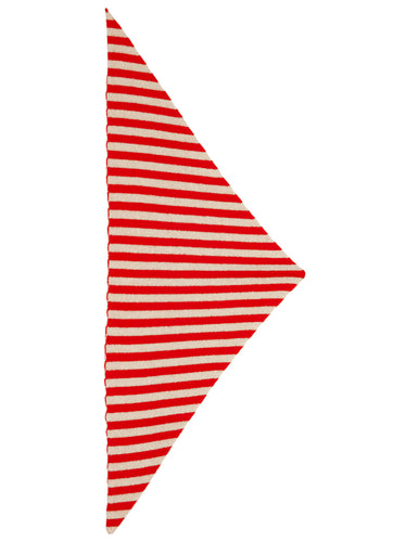 Striped Triangle Neckerchief Scarlet & Oatmeal-Small Scarves & Neckerchiefs-Jo Gordon-Striped Triangle Neckerchief Scarlet & Oatmeal-100% Lambswool-Neckerchief