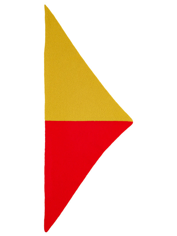 Half Half Triangle Neckerchief Scarlet & Turmeric-Small Scarves & Neckerchiefs-Jo Gordon-Half Half Triangle Neckerchief Scarlet & Turmeric-100% Lambswool-Neckerchief