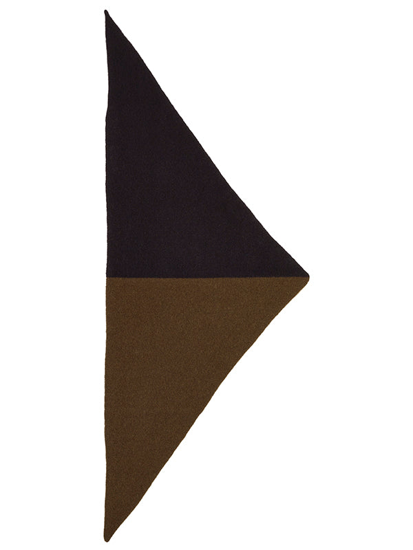 Half Half Triangle Neckerchief Military & Black-Small Scarves & Neckerchiefs-Jo Gordon-Half Half Triangle Neckerchief Military & Black-100% Lambswool-Neckerchief
