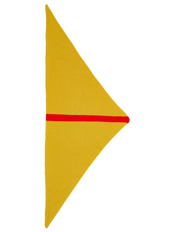 Single Stripe Triangle Neckerchief Turmeric & Scarlet-Small Scarves & Neckerchiefs-Jo Gordon-Single Stripe Triangle Neckerchief Turmeric & Scarlet-100% Lambswool-Neckerchief