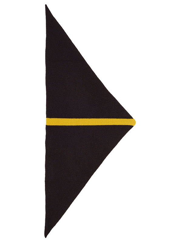 Single Stripe Triangle Neckerchief Black & Turmeric-Small Scarves & Neckerchiefs-Jo Gordon-Single Stripe Triangle Neckerchief Black & Turmeric-100% Lambswool-Neckerchief