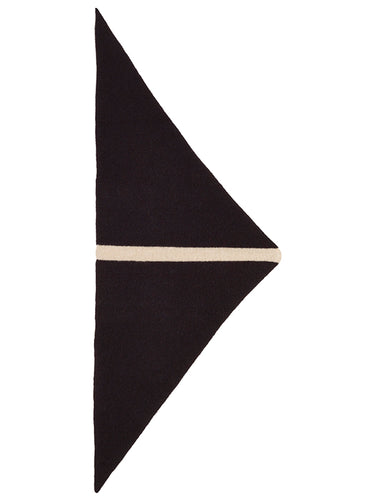 Single Stripe Triangle Neckerchief Black & Oatmeal-Small Scarves & Neckerchiefs-Jo Gordon-Single Stripe Triangle Neckerchief Black & Oatmeal-100% Lambswool-Neckerchief