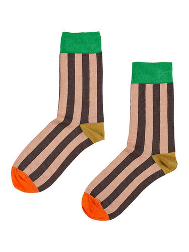 Two Colour Vertical Stripe Socks Multicolour