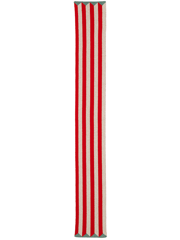 Small Vertical Stripe Scarf Poppy & oatmeal