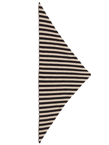 Striped Triangle Neckerchief Black & oatmeal