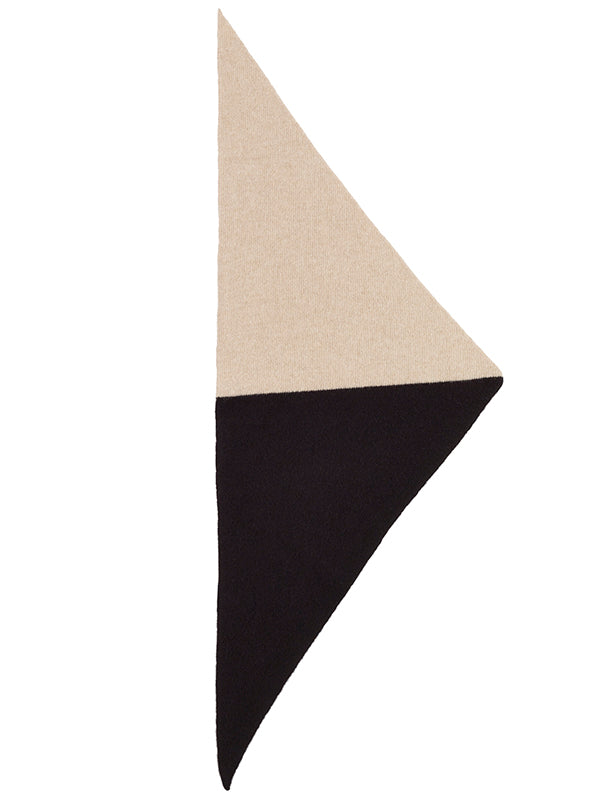 Half Half Triangle Neckerchief Black & Oatmeal