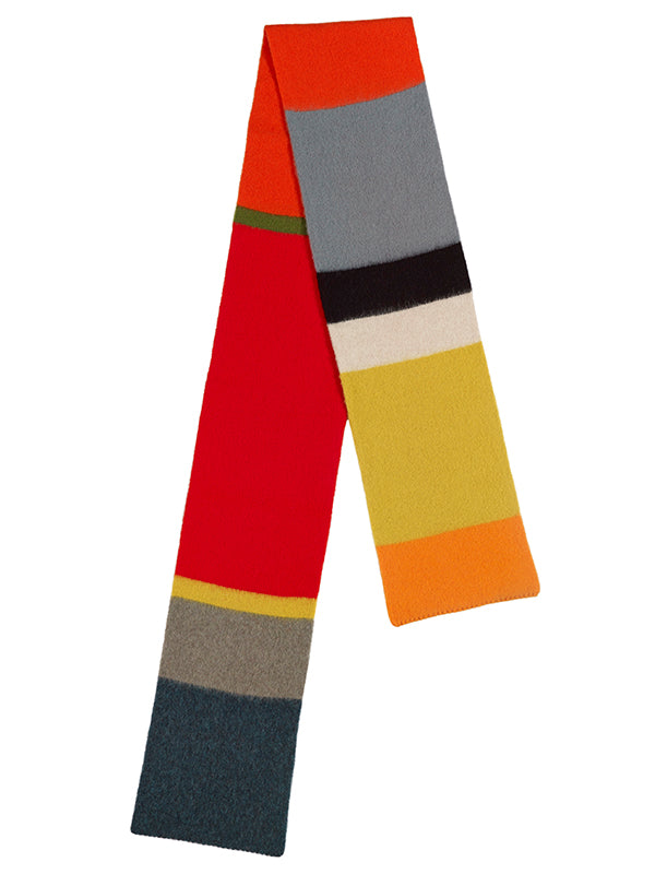 Brushed Uneven Stripe Scarf Poppy