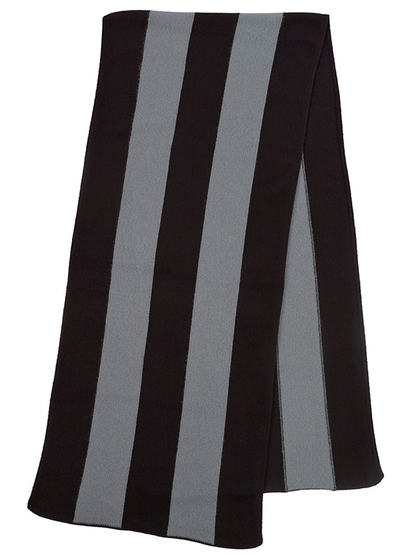 Vertical Stripe Brushed Blanket scarf Black & Purslane – Jo Gordon