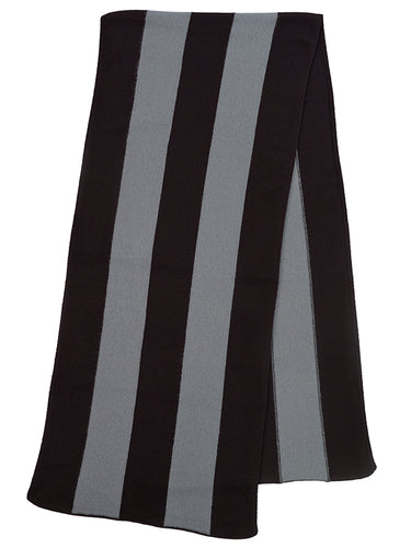 Vertical Stripe Brushed Blanket scarf  Black & Purslane