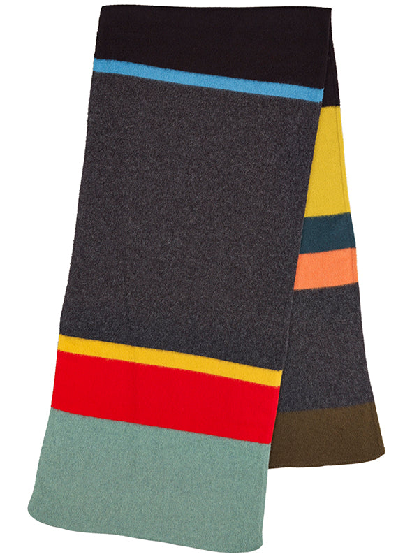 Uneven Stripe Brushed Blanket Scarf Multicolour