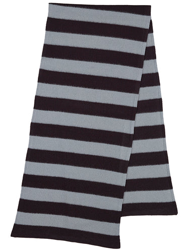 Stripe Brushed Blanket Scarf Black & Purslane