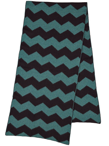 Zigzag Brushed Blanket Scarf Black & Cossack