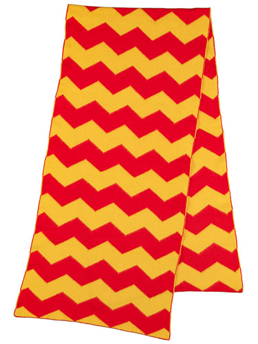 Zigzag Brushed Blanket Scarf Poppy & Golden Eye