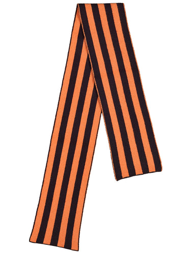 Brushed Vertical Stripe Scarf Black & Gerbera