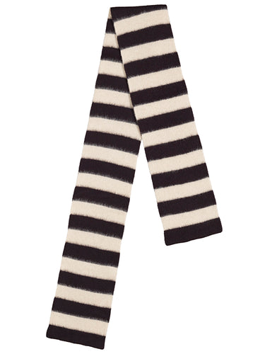 Brushed Stripe Scarf Black & Oatmeal