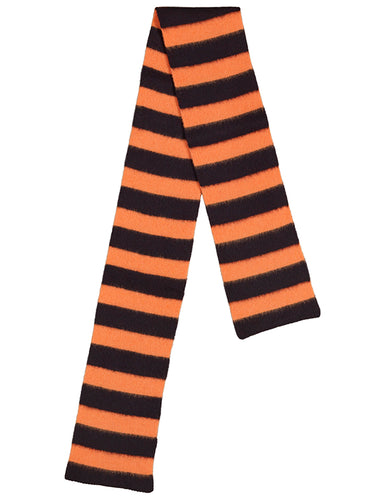 Brushed Stripe Scarf Black & Gerbera