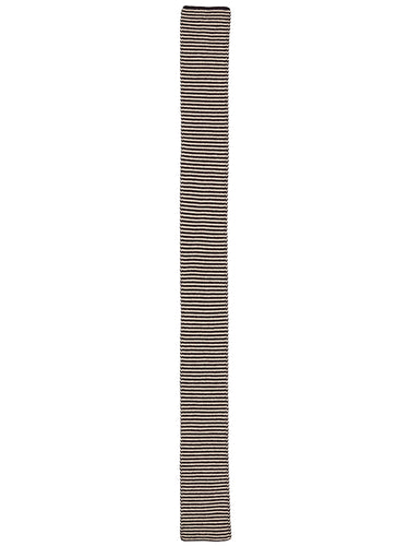 Small Garter Stitch Scarf Black & Oatmeal