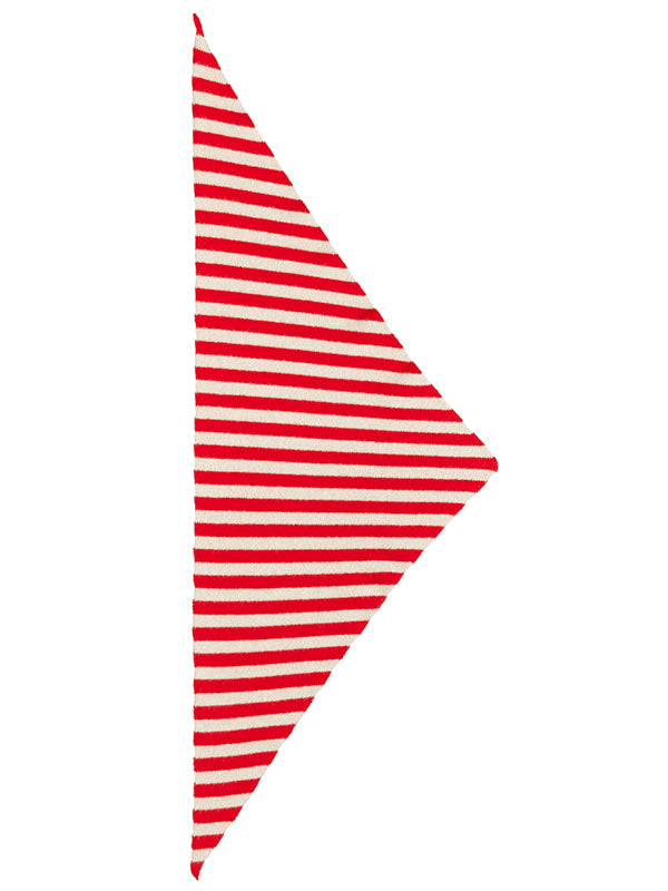 Striped Triangle Neckerchief Poppy & Oatmeal