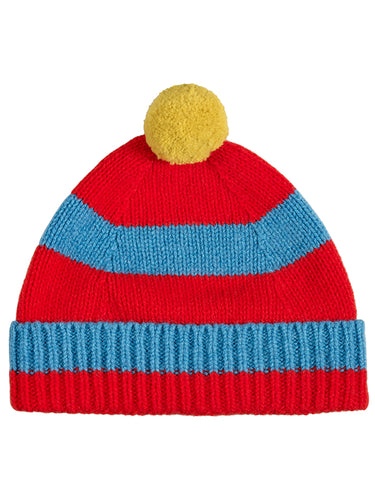 Stripe Pompom Hat Poppy & Fiji