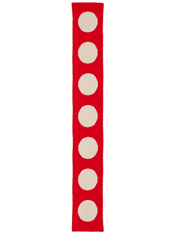 Small Spot Scarf Poppy & Oatmeal